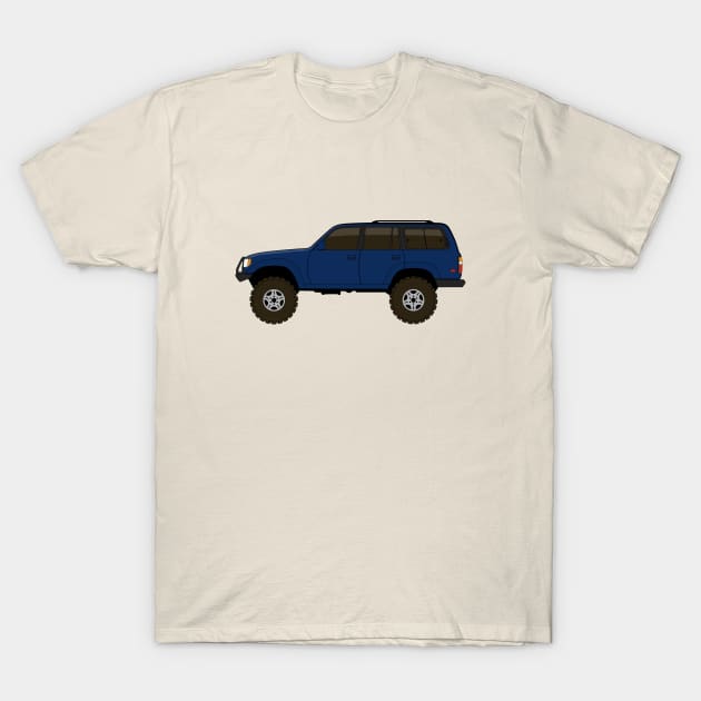 fj80 Land Cruiser blue T-Shirt by -oddlyeven-